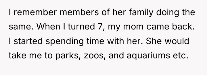 I remember members of her family doing the same. When...