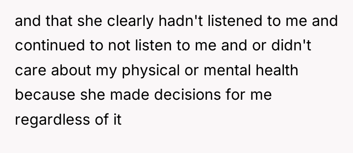 and that she clearly hadn't listened to me and continued...