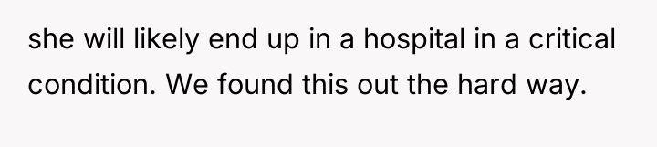 she will likely end up in a hospital in a...