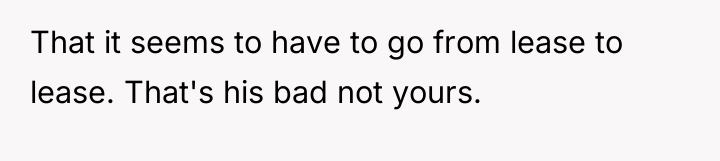 That it seems to have to go from lease to...