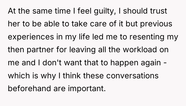 At the same time I feel guilty, I should trust...