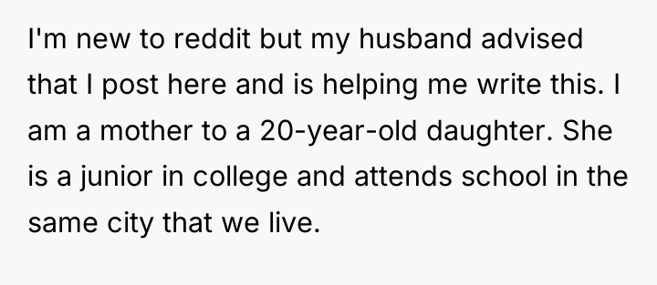 I'm new to reddit but my husband advised that I...