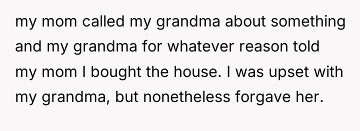 my mom called my grandma about something and my grandma...