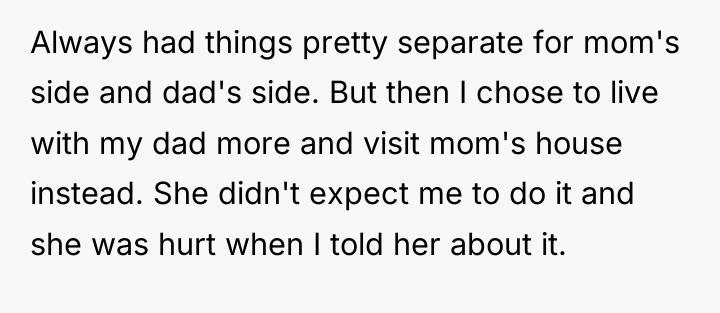 Always had things pretty separate for mom's side and dad's...