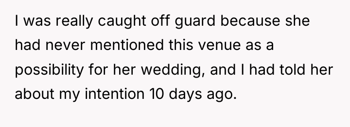 I was really caught off guard because she had never...