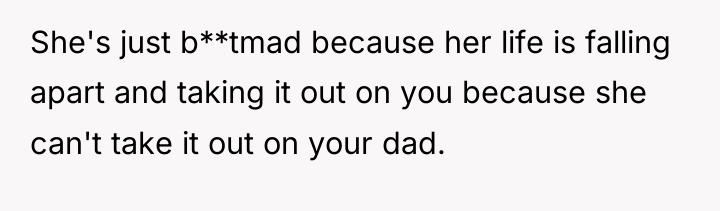 She's just b**tmad because her life is falling apart and...