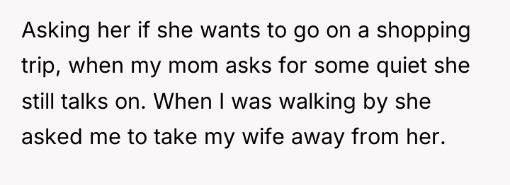Asking her if she wants to go on a shopping...
