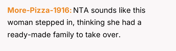 More-Pizza-1916 NTA sounds like this woman stepped in, thinking she...
