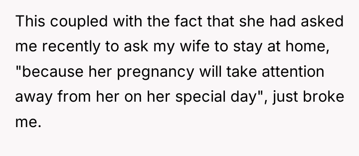 This coupled with the fact that she had asked me...
