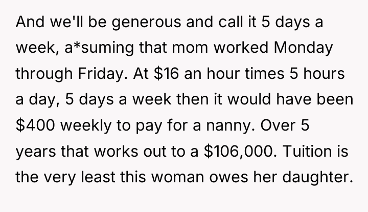 And we'll be generous and call it 5 days a...