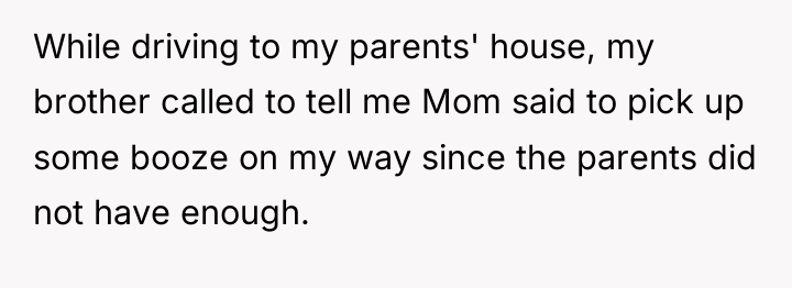 While driving to my parents' house, my brother called to...