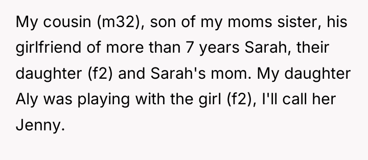 My cousin (m32), son of my moms sister, his girlfriend...