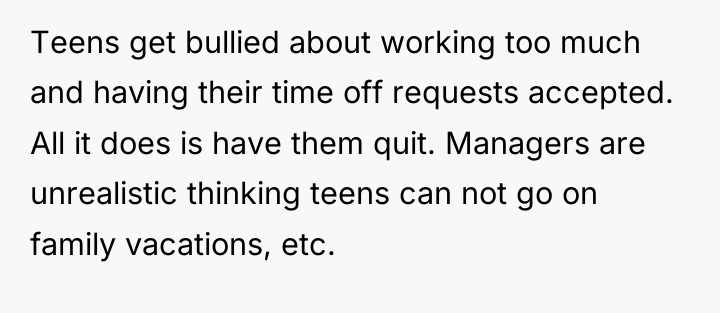 Teens get bullied about working too much and having their...