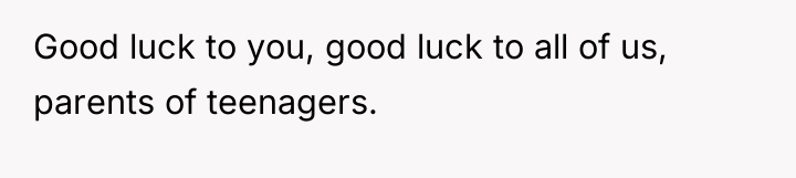 Good luck to you, good luck to all of us,...