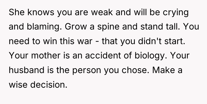 She knows you are weak and will be crying and...