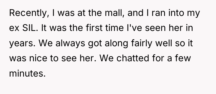 Recently, I was at the mall, and I ran into...