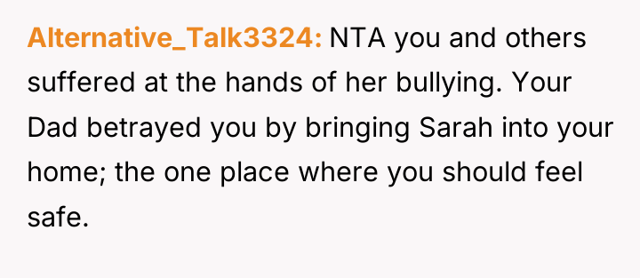 Alternative_Talk3324 NTA you and others suffered at the hands of...