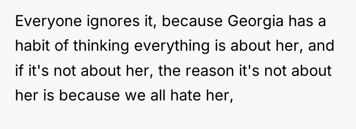 Everyone ignores it, because Georgia has a habit of thinking...