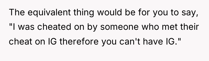 The equivalent thing would be for you to say, "I...