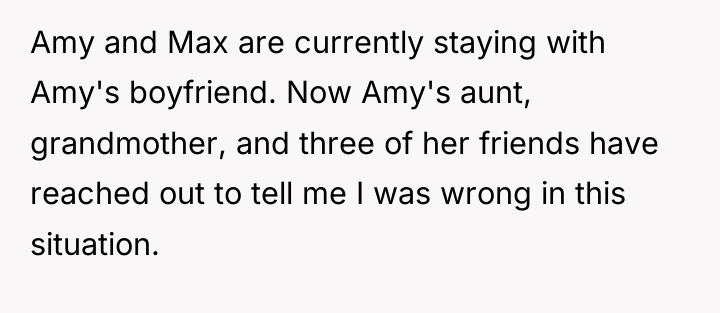 Amy and Max are currently staying with Amy's boyfriend. Now...