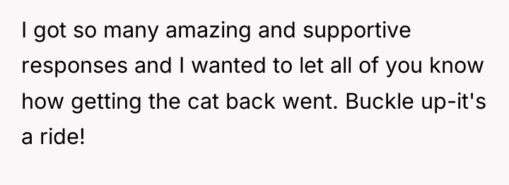 I got so many amazing and supportive responses and I...