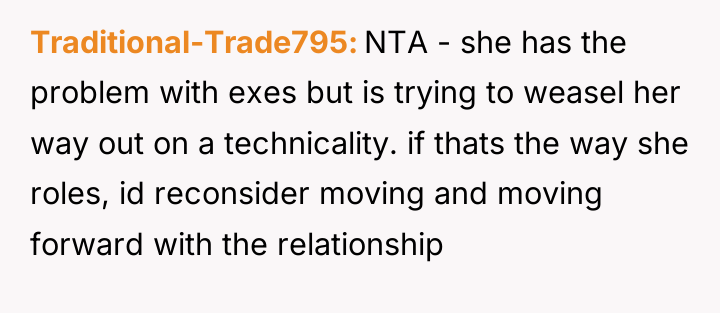 Traditional-Trade795 NTA - she has the problem with exes but...