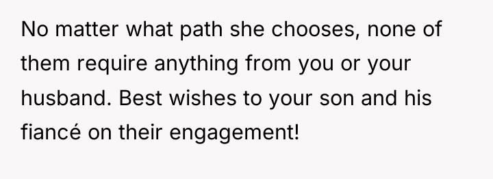 No matter what path she chooses, none of them require...