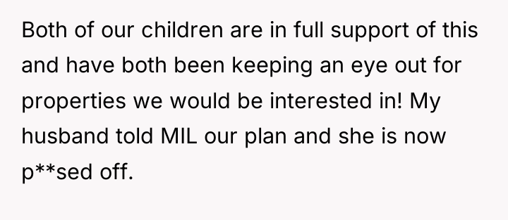 Both of our children are in full support of this...
