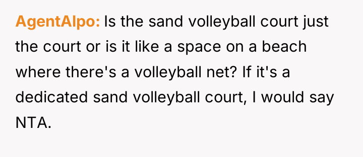 AgentAlpo Is the sand volleyball court just the court or...
