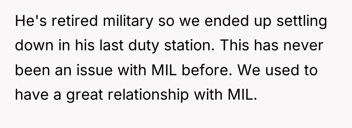 He's retired military so we ended up settling down in...