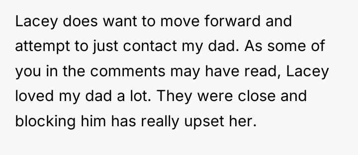 Lacey does want to move forward and attempt to just...