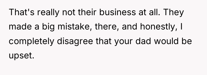 That's really not their business at all. They made a...