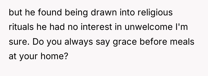 but he found being drawn into religious rituals he had...