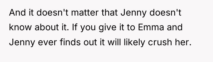 And it doesn't matter that Jenny doesn't know about it....