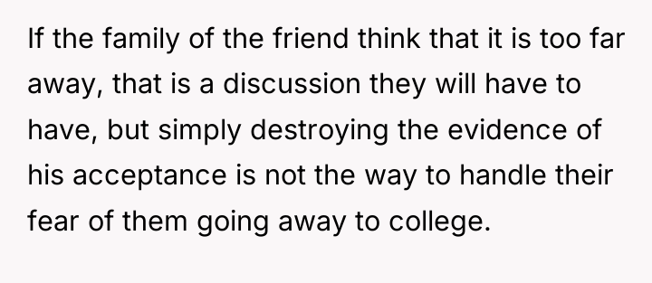 If the family of the friend think that it is...