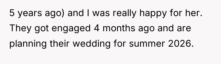 5 years ago) and I was really happy for her....