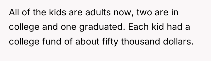 All of the kids are adults now, two are in...