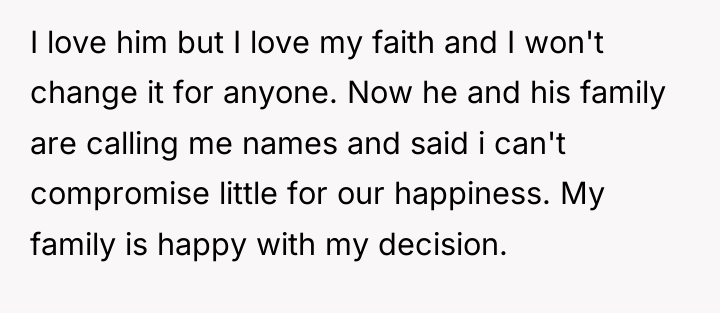 I love him but I love my faith and I...