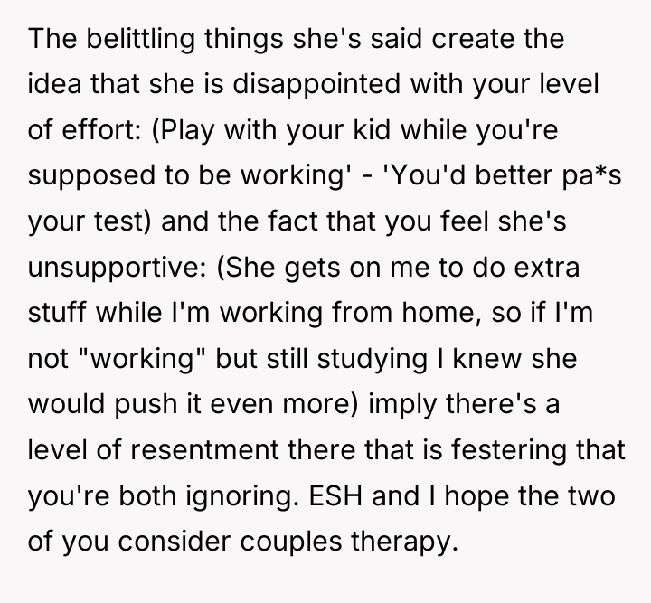 The belittling things she's said create the idea that she...