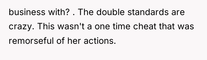 business with? . The double standards are crazy. This wasn't...
