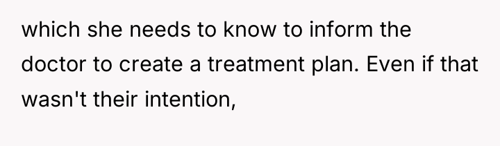 which she needs to know to inform the doctor to...