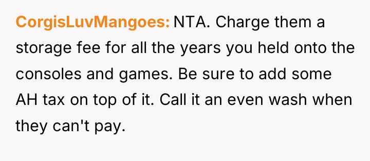 CorgisLuvMangoes NTA. Charge them a storage fee for all the...