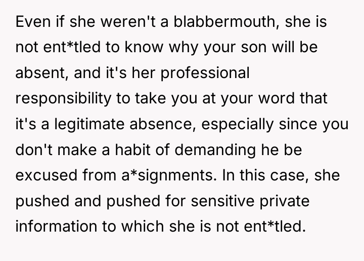 Even if she weren't a blabbermouth, she is not ent*tled...