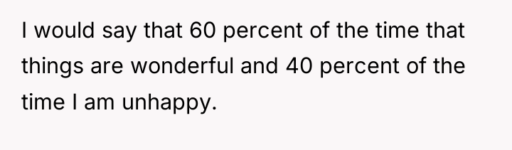 I would say that 60 percent of the time that...