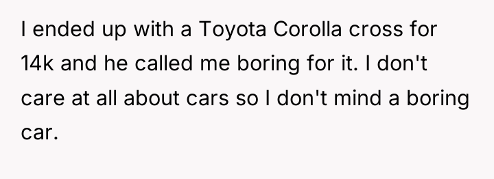 I ended up with a Toyota Corolla cross for 14k...