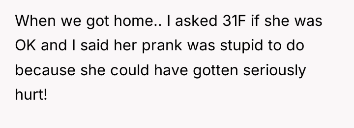 When we got home.. I asked 31F if she was...