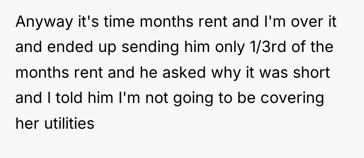 Anyway it's time months rent and I'm over it and...