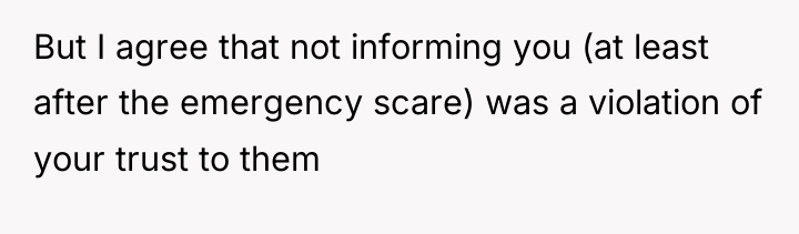 But I agree that not informing you (at least after...