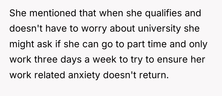 She mentioned that when she qualifies and doesn't have to...