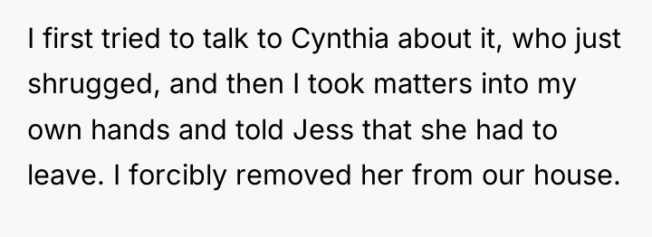 I first tried to talk to Cynthia about it, who...